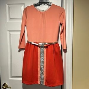 Peach and pink dress